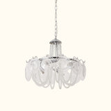 Murano Style Clear Glass Chandelier – Vintage Round Pendant Light