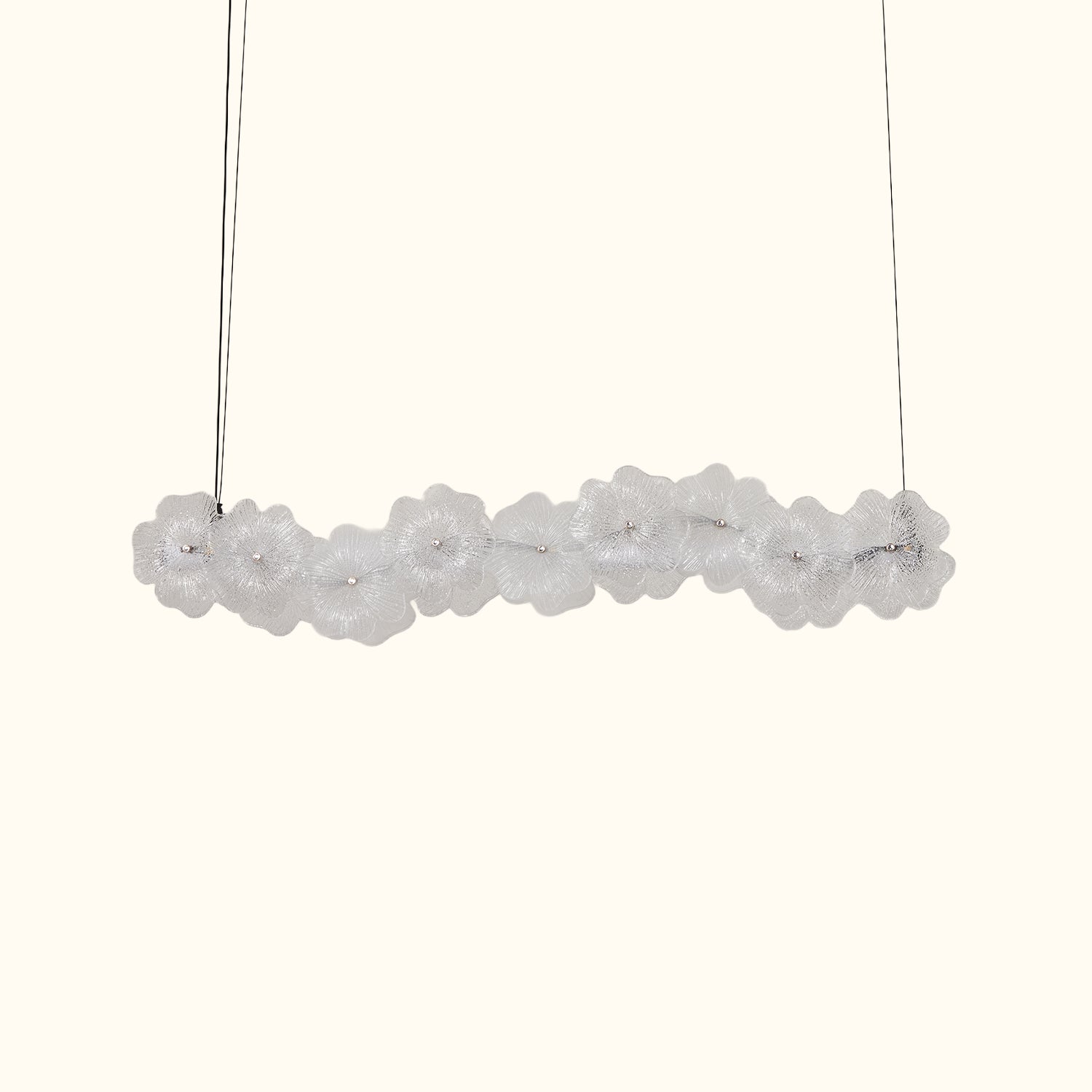 Murano Style Floral Crystal Linear Pendant Light