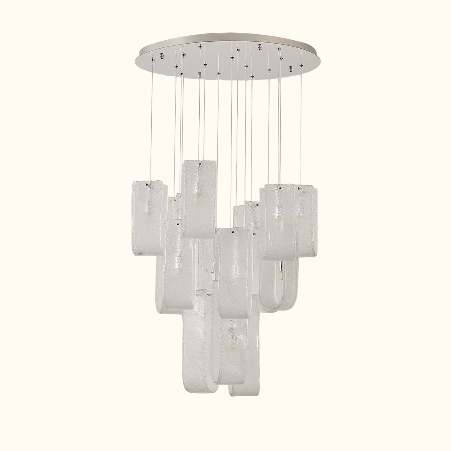 Modern Frosted Ice Glass Cascading Chandelier
