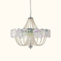 Murano Style Iridescent Glass & Pearl Chandelier – Vintage Round Pendant Light