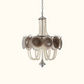 Murano Style Smoke Glass & Pearl Chandelier – Vintage Round Pendant Light