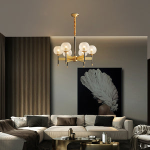 Orrefors_Ball_Brass_Chandelier_Visual_Comfort's_0006