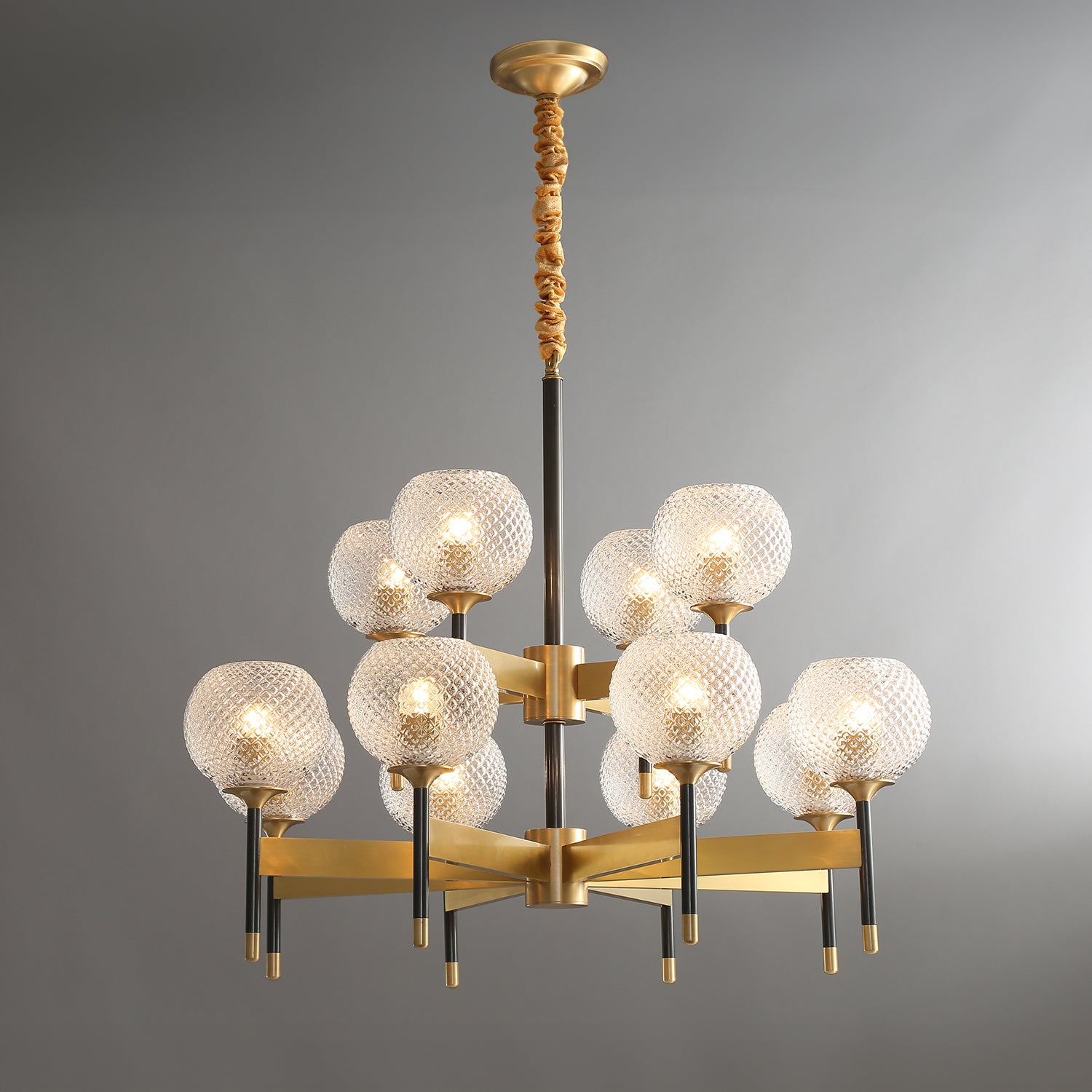 Orrefors_Ball_Brass_Chandelier_Visual_Comfort's_0007