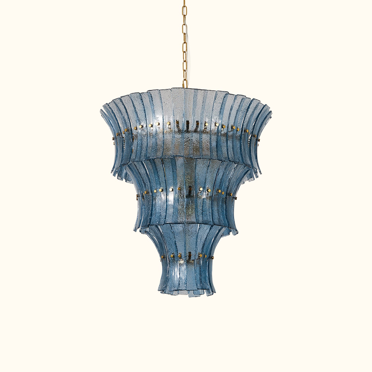 Venetian Blue Hand Blown Glass Chandelier