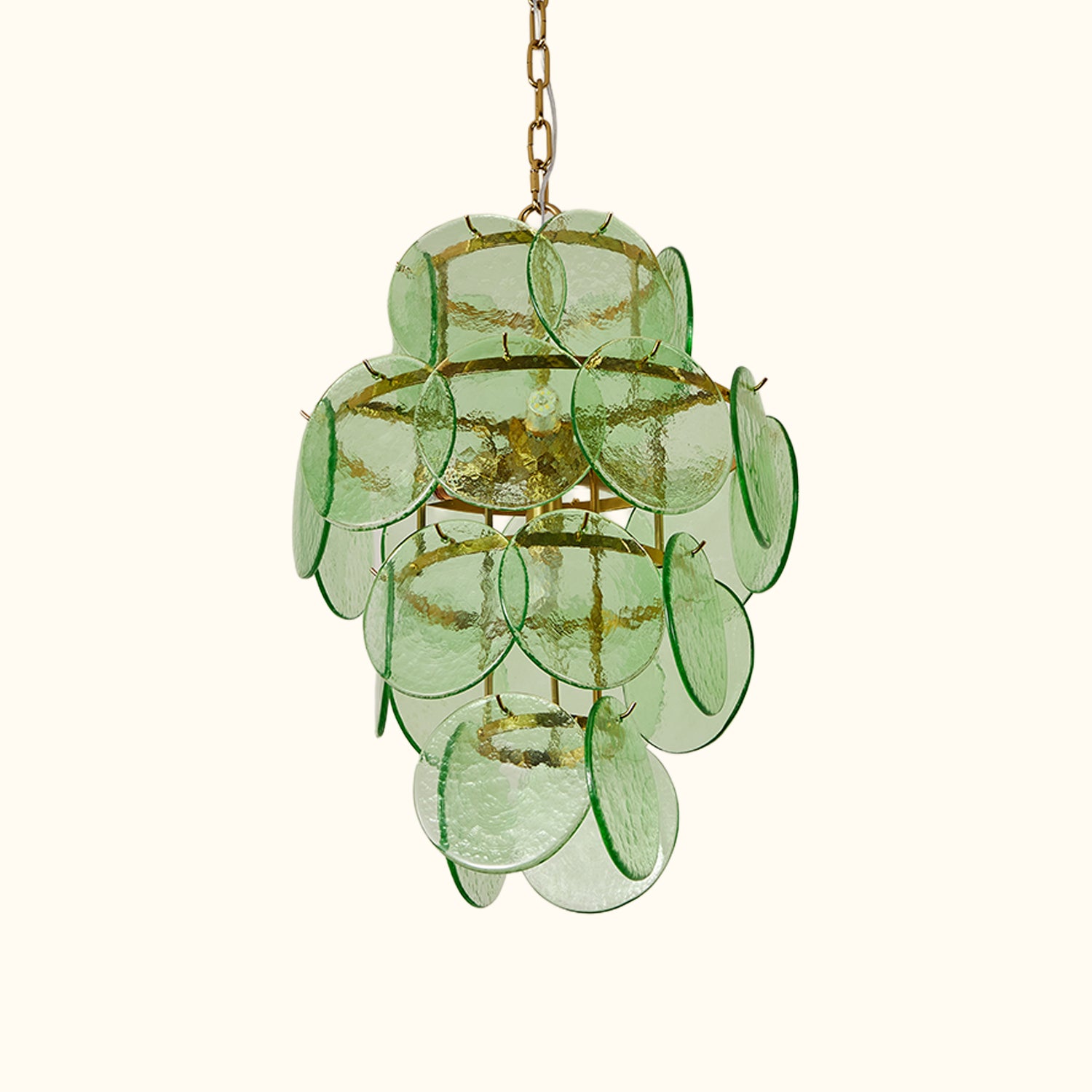 Vintage Italian Murano amber stain disks chandelier