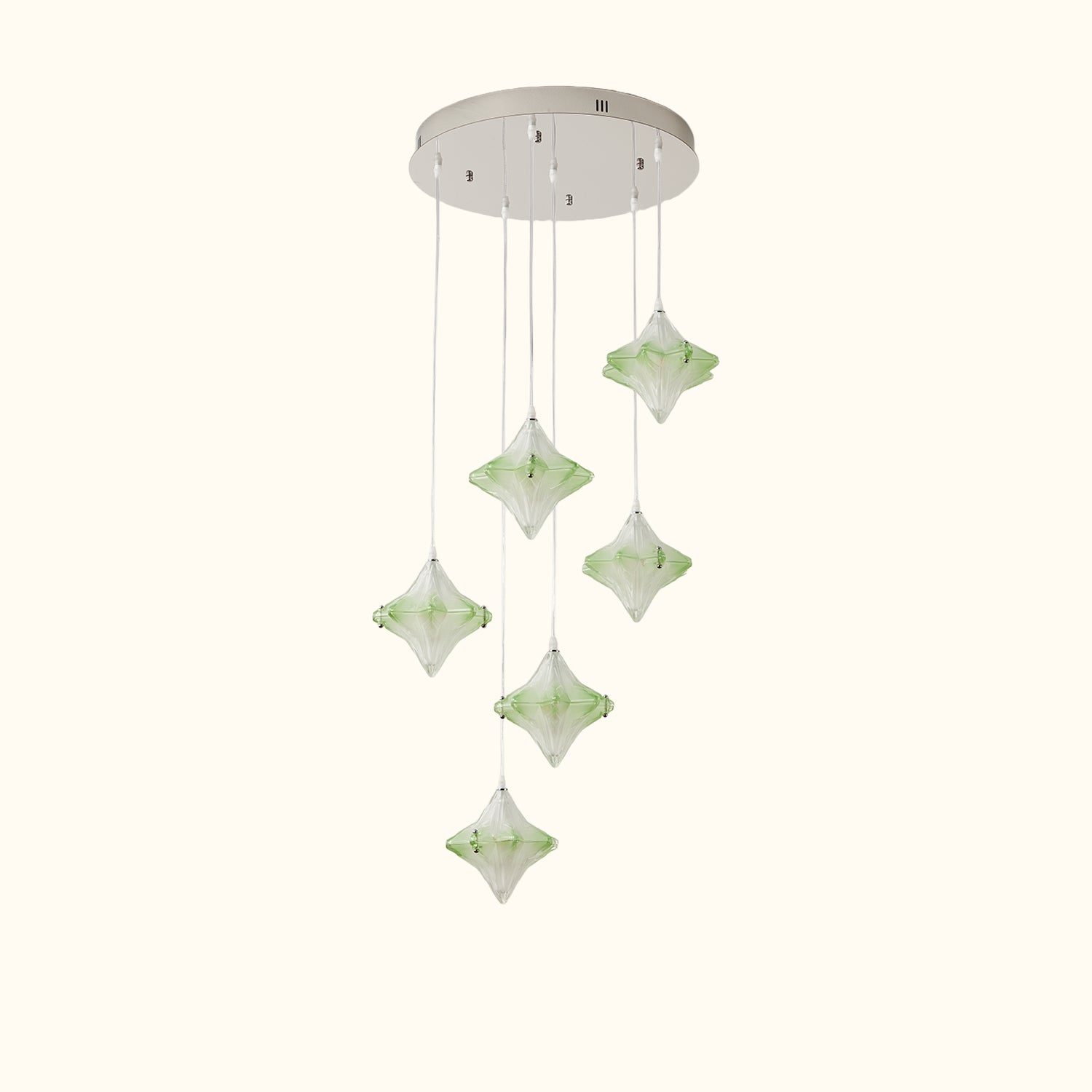 Vintage Italian Style Starburst Liner Pendant 6-Shade