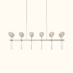 Boule De Cristal Clear Glass Double Linear Chandelier