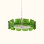 Clear and Green Crystal Pendant Light by Carl 1960s