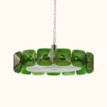 Clear and Green Crystal Pendant Light by Carl 1960s - Image 4