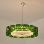 Clear and Green Crystal Pendant Light by Carl 1960s - Image 31