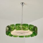 Clear and Green Crystal Pendant Light by Carl 1960s - Image 21