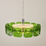 Clear and Green Crystal Pendant Light by Carl 1960s - Image 33
