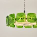 Clear and Green Crystal Pendant Light by Carl 1960s - Image 36
