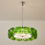 Clear and Green Crystal Pendant Light by Carl 1960s - Image 34