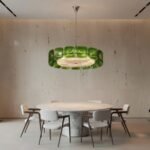 Clear and Green Crystal Pendant Light by Carl 1960s - Image 29