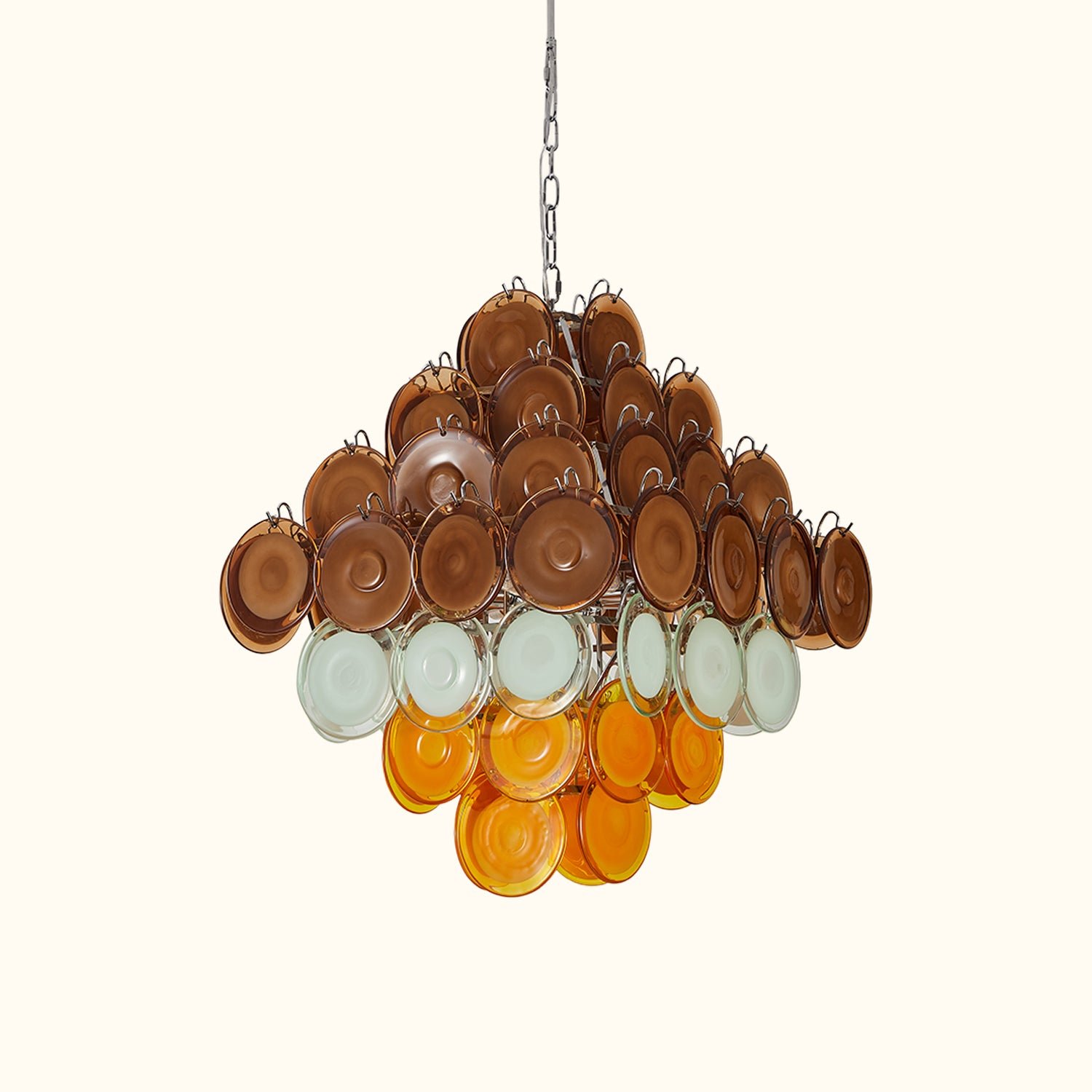 Gino-Vistosi-Mid-Century-Modern-Disc-Chandelier01 Gino Vistosi Mid Century Modern Disc Chandelier - Image 1