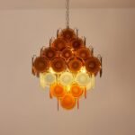 Gino Vistosi Mid Century Modern Disc Chandelier - Image 8