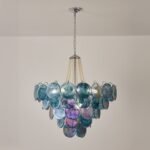 Italian Blue Disc Pearl Murano Chandelier - Image 3