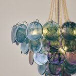 Italian Blue Disc Pearl Murano Chandelier - Image 14