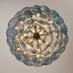 Italian Blue Disc Pearl Murano Chandelier - Image 16