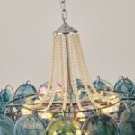 Italian Blue Disc Pearl Murano Chandelier - Image 17