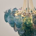 Italian Blue Disc Pearl Murano Chandelier - Image 18