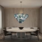 Italian Blue Disc Pearl Murano Chandelier - Image 4