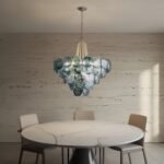 Italian Blue Disc Pearl Murano Chandelier - Image 5