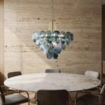 Italian Blue Disc Pearl Murano Chandelier - Image 13
