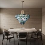 Italian Blue Disc Pearl Murano Chandelier - Image 9