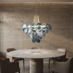 Italian Blue Disc Pearl Murano Chandelier - Image 10