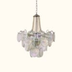 Italian Clear Disc Pearl Murano Chandelier