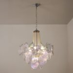 Italian Clear Disc Pearl Murano Chandelier - Image 3