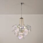 Italian Clear Disc Pearl Murano Chandelier - Image 5