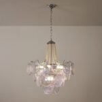 Italian Clear Disc Pearl Murano Chandelier - Image 6