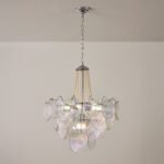 Italian Clear Disc Pearl Murano Chandelier - Image 7