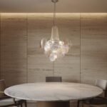 Italian Clear Disc Pearl Murano Chandelier - Image 10