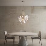 Italian Clear Disc Pearl Murano Chandelier - Image 12
