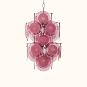 Italian Disc Chandeliers Murano Glass 1970s
