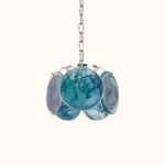 Italian Disc Pendent Lamp Murano Glass 1970s