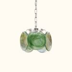 Italian Disc Pendent Lamp Murano Glass 1970s - Image 3