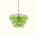 Italian Murano Large Glass Flower Chandelier 1960s