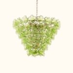 Italian Murano Large Glass Flower Chandelier 1960s - Image 3