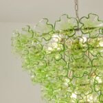 Italian Murano Large Glass Flower Chandelier 1960s - Image 25