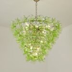 Italian Murano Large Glass Flower Chandelier 1960s - Image 20