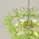 Italian Murano Large Glass Flower Chandelier 1960s - Image 24
