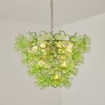 Italian Murano Large Glass Flower Chandelier 1960s - Image 18