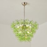 Italian Murano Large Glass Flower Chandelier 1960s - Image 9
