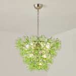 Italian Murano Large Glass Flower Chandelier 1960s - Image 15