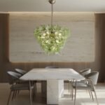 Italian Murano Large Glass Flower Chandelier 1960s - Image 6